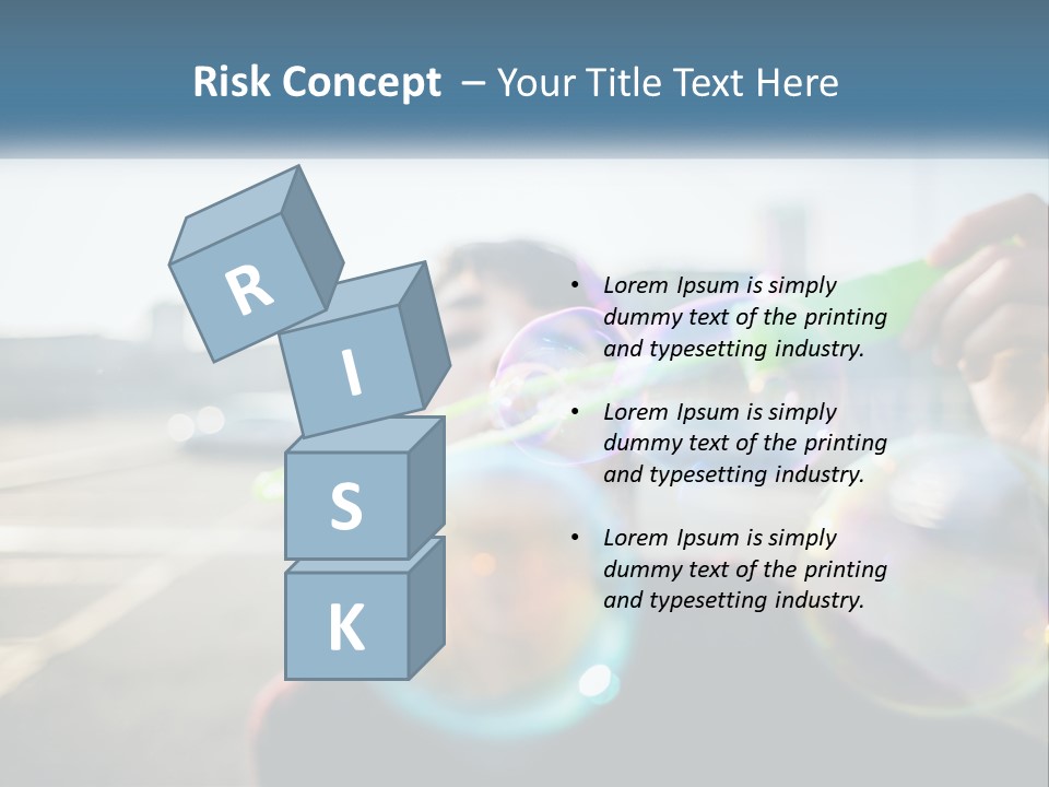 A Young Girl Blowing Bubbles With Her Hands PowerPoint Template