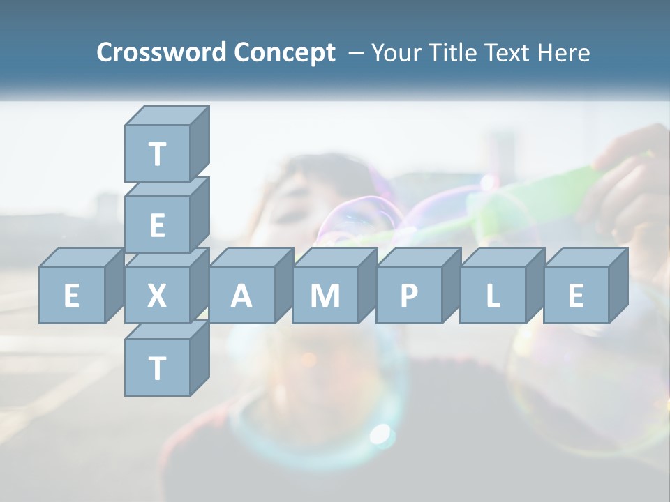 A Young Girl Blowing Bubbles With Her Hands PowerPoint Template