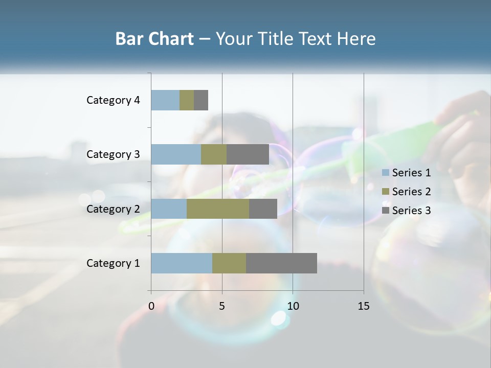 A Young Girl Blowing Bubbles With Her Hands PowerPoint Template
