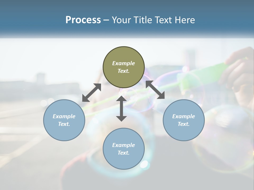 A Young Girl Blowing Bubbles With Her Hands PowerPoint Template