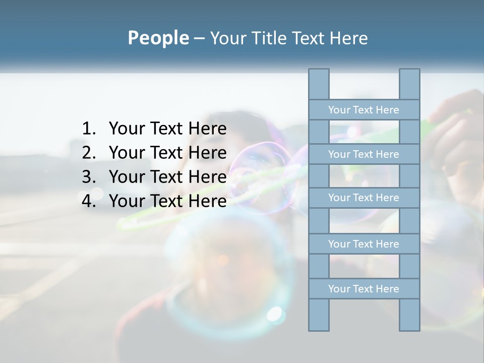 A Young Girl Blowing Bubbles With Her Hands PowerPoint Template