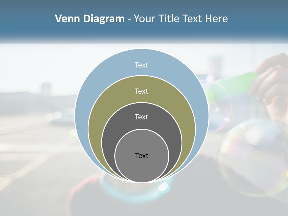 A Young Girl Blowing Bubbles With Her Hands PowerPoint Template