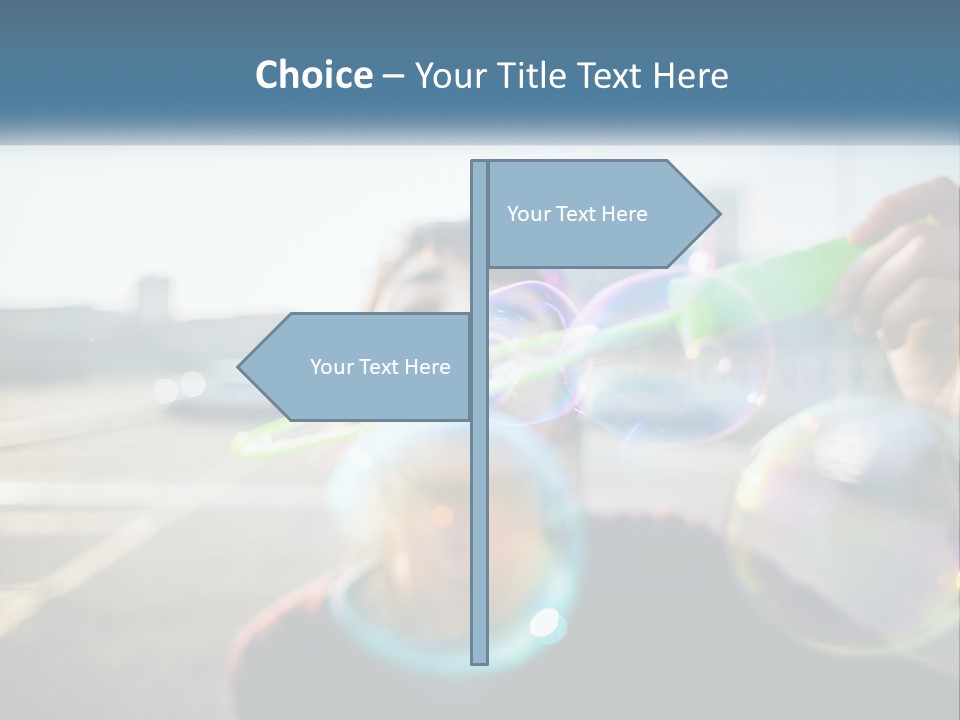 A Young Girl Blowing Bubbles With Her Hands PowerPoint Template