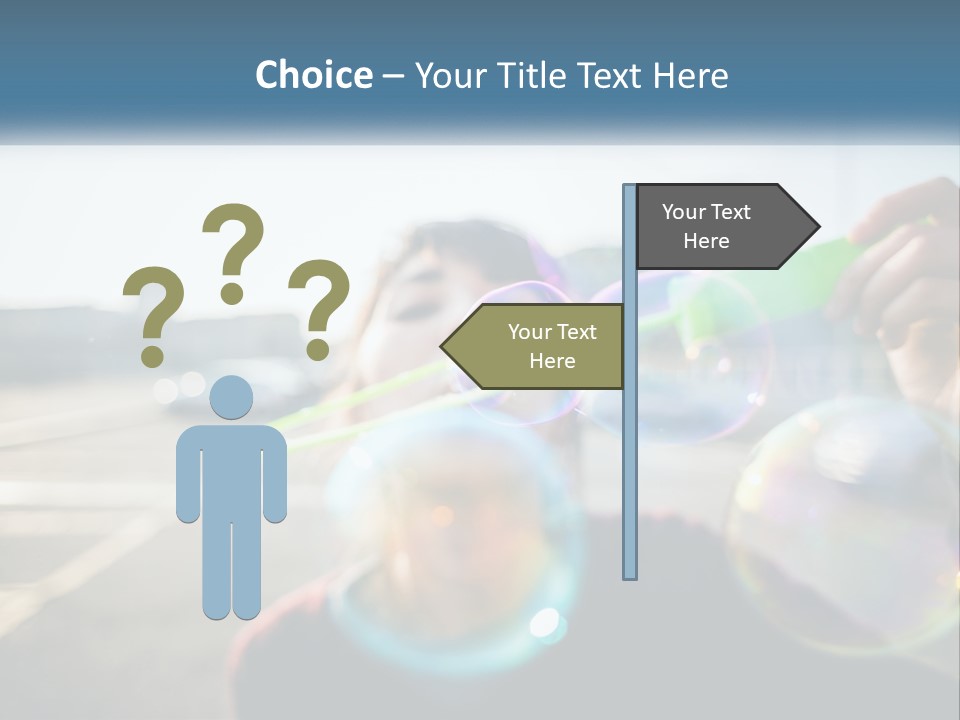 A Young Girl Blowing Bubbles With Her Hands PowerPoint Template