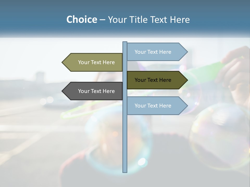 A Young Girl Blowing Bubbles With Her Hands PowerPoint Template