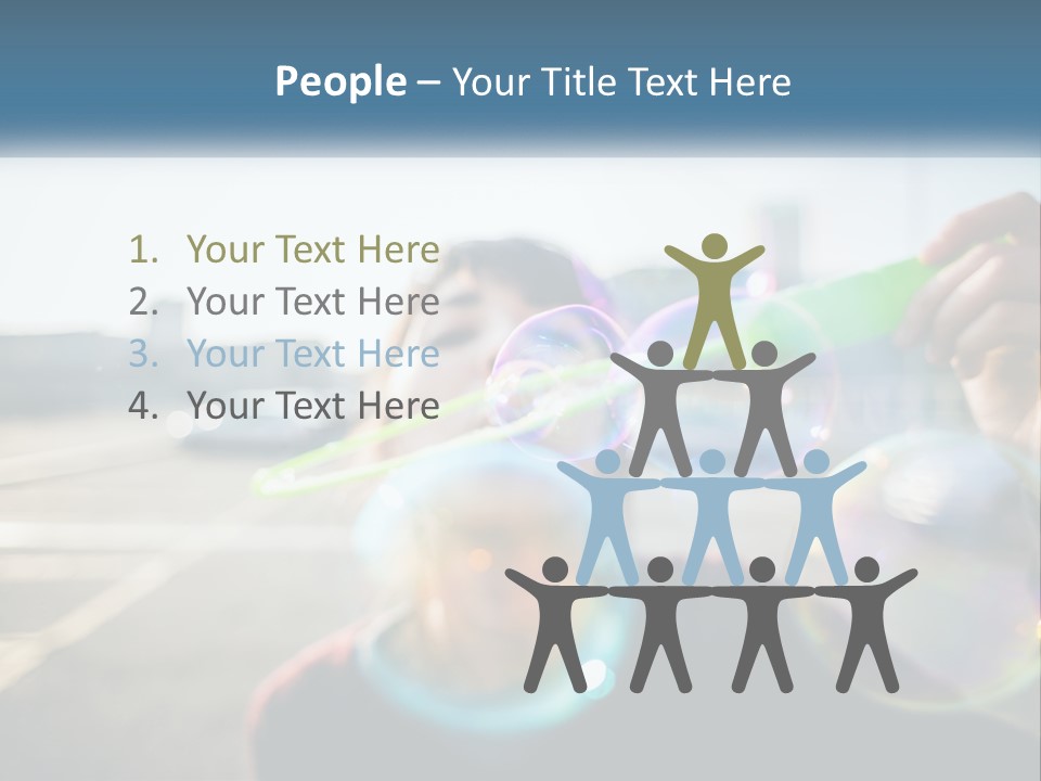 A Young Girl Blowing Bubbles With Her Hands PowerPoint Template