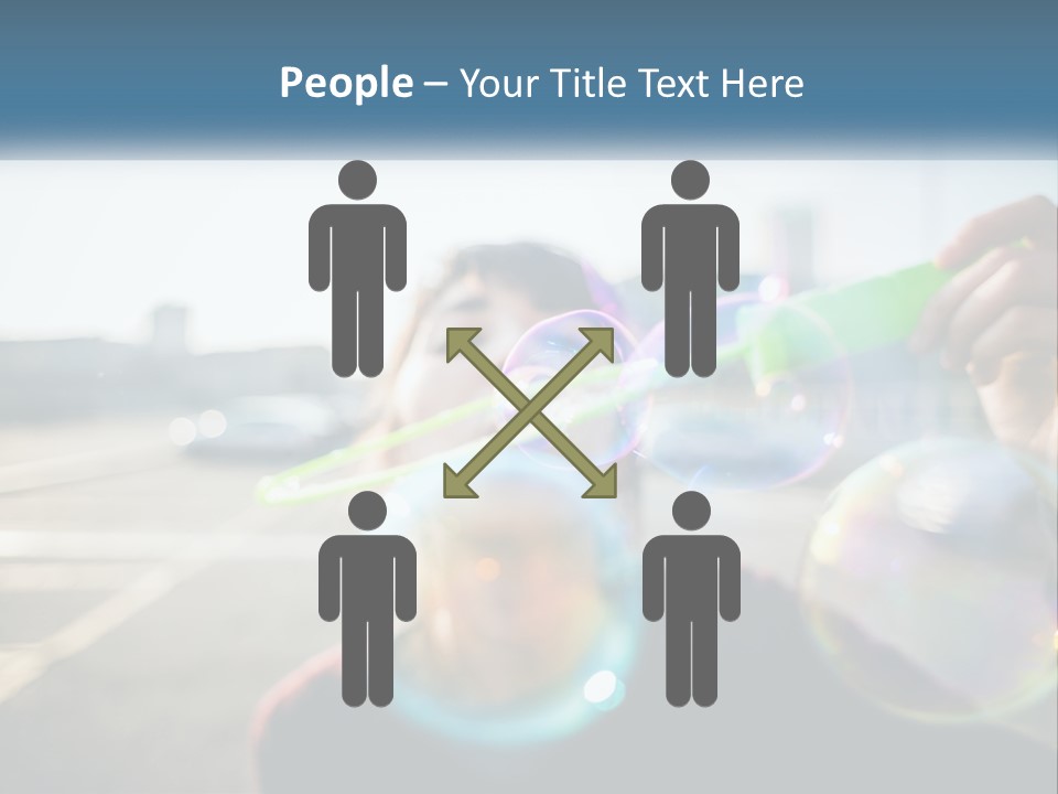 A Young Girl Blowing Bubbles With Her Hands PowerPoint Template