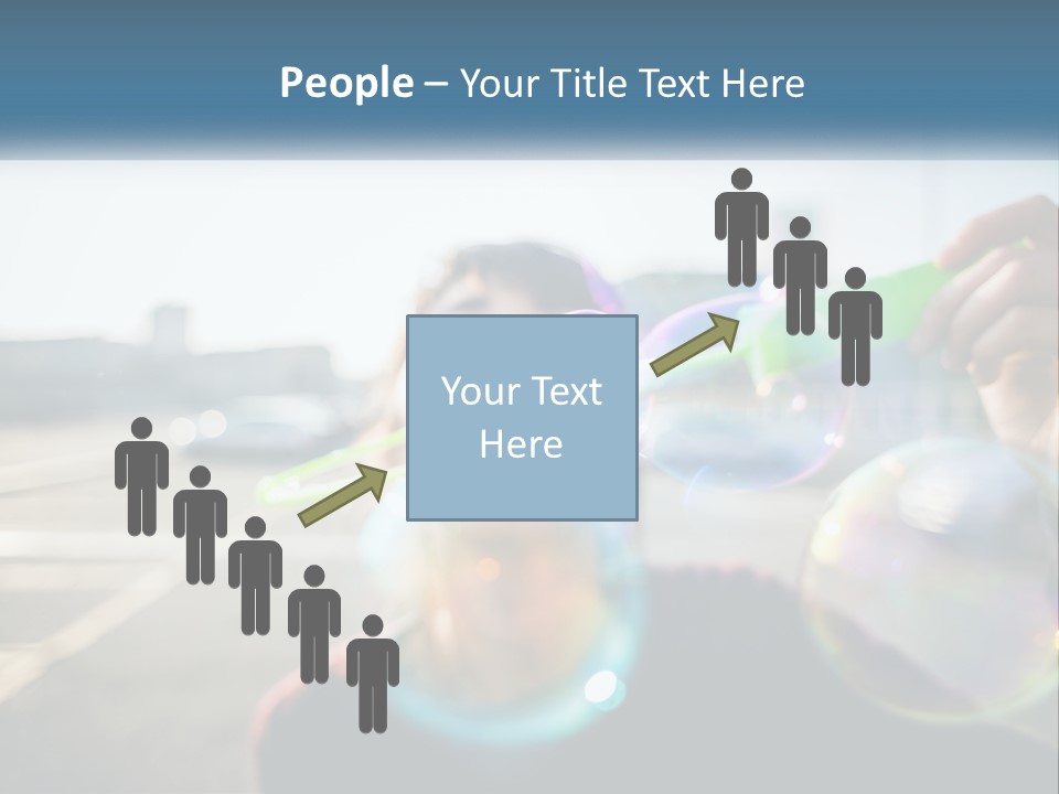 A Young Girl Blowing Bubbles With Her Hands PowerPoint Template