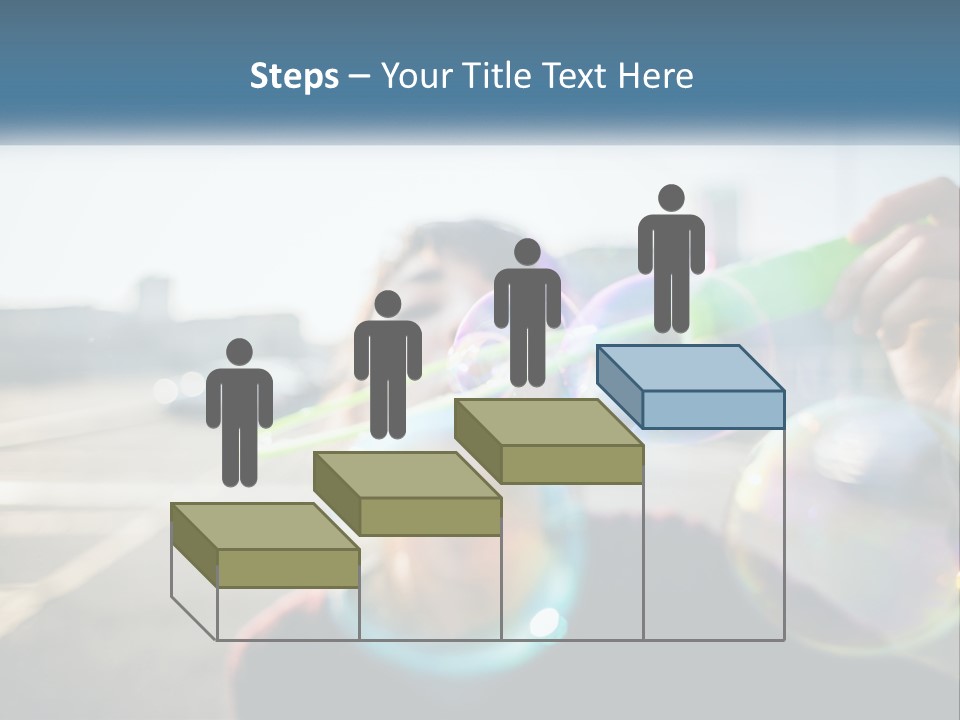 A Young Girl Blowing Bubbles With Her Hands PowerPoint Template