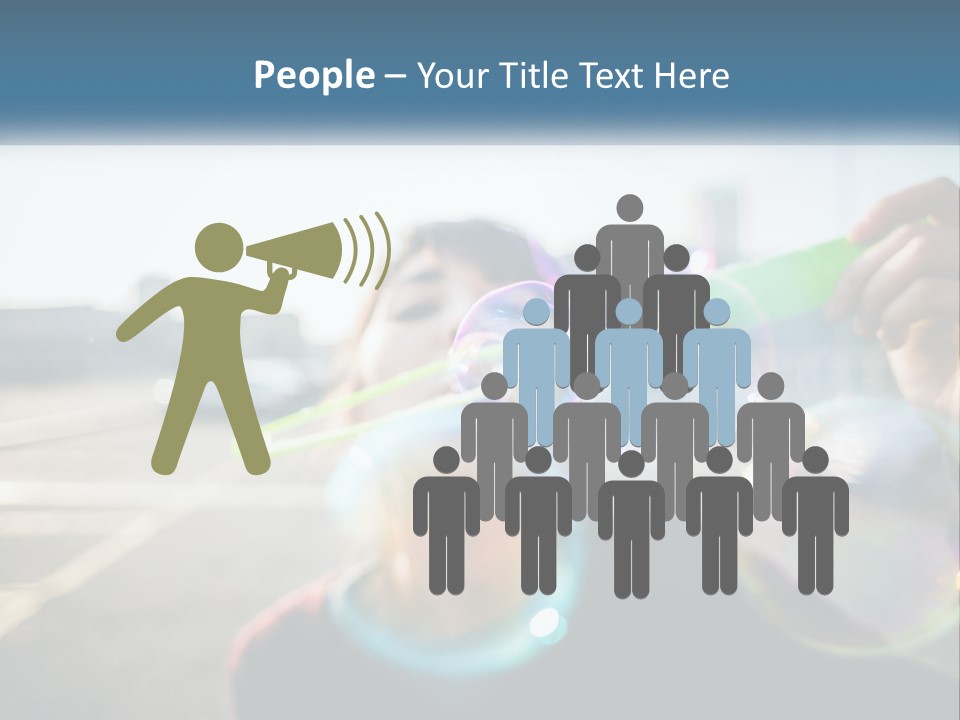 A Young Girl Blowing Bubbles With Her Hands PowerPoint Template