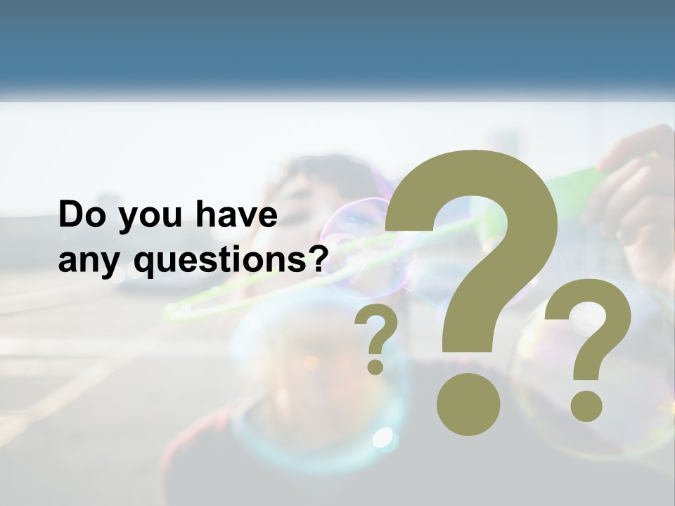 A Young Girl Blowing Bubbles With Her Hands PowerPoint Template