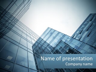 A Group Of Tall Buildings With A Sky Background PowerPoint Template