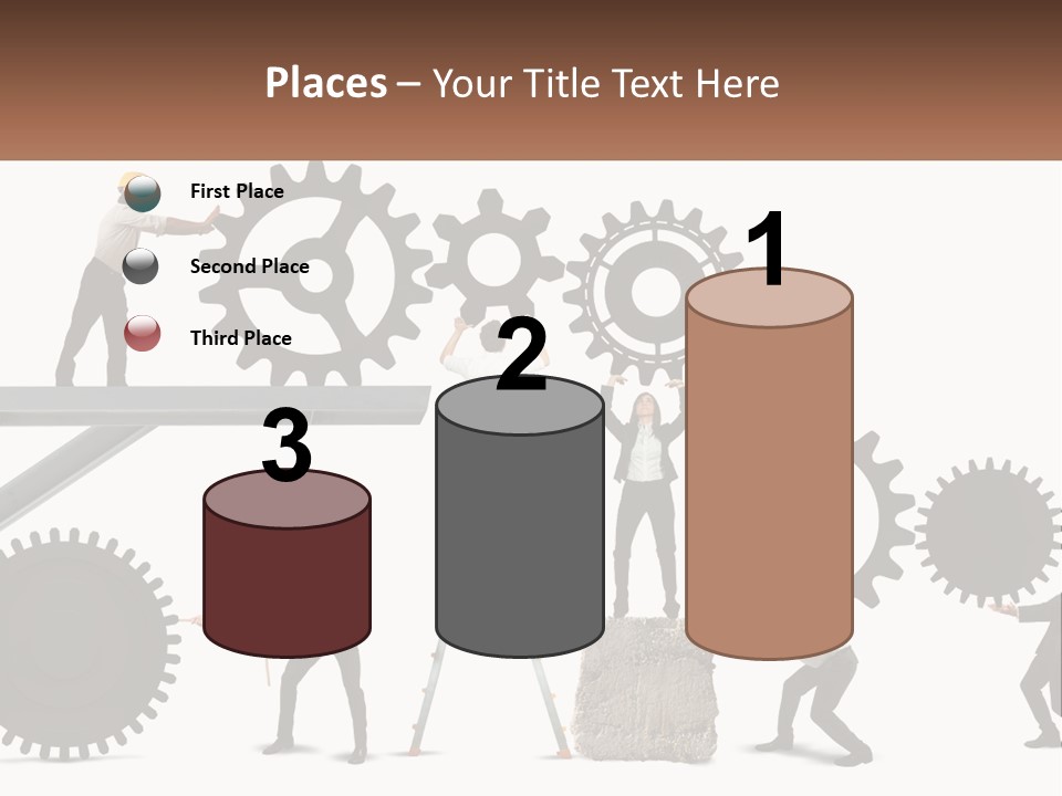 A Group Of People Are Working On Gears PowerPoint Template