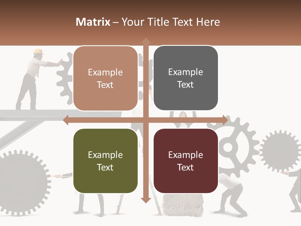 A Group Of People Are Working On Gears PowerPoint Template