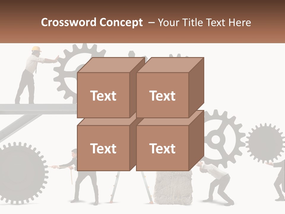 A Group Of People Are Working On Gears PowerPoint Template