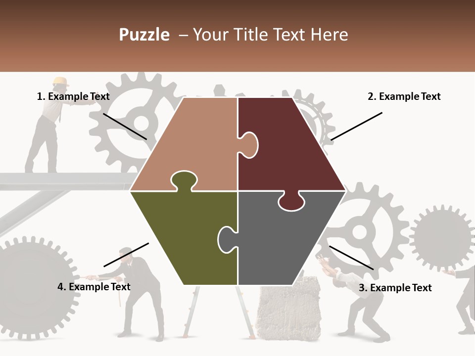 A Group Of People Are Working On Gears PowerPoint Template