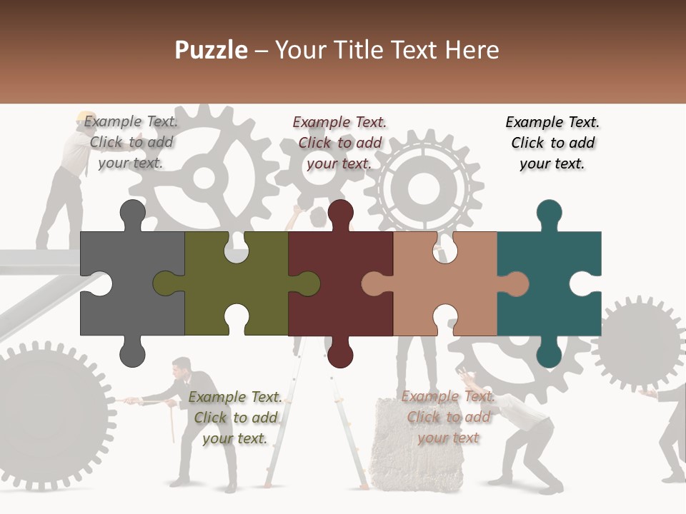 A Group Of People Are Working On Gears PowerPoint Template