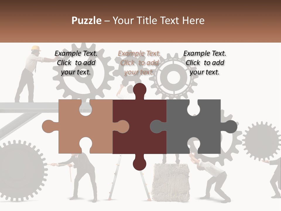 A Group Of People Are Working On Gears PowerPoint Template