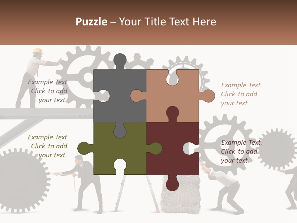 A Group Of People Are Working On Gears PowerPoint Template