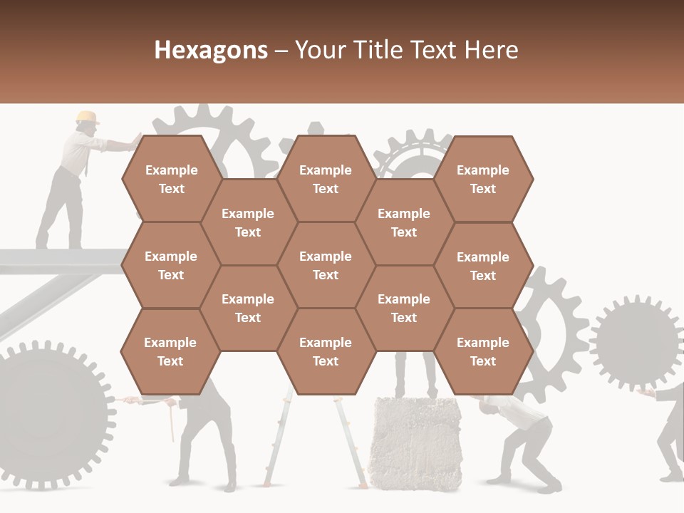 A Group Of People Are Working On Gears PowerPoint Template