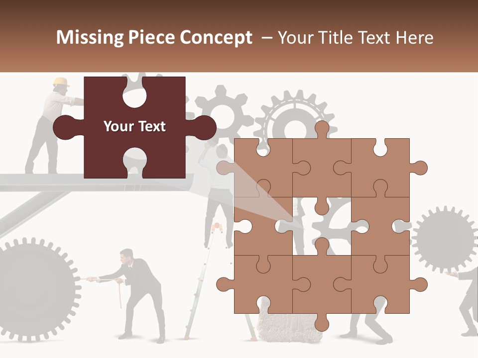A Group Of People Are Working On Gears PowerPoint Template