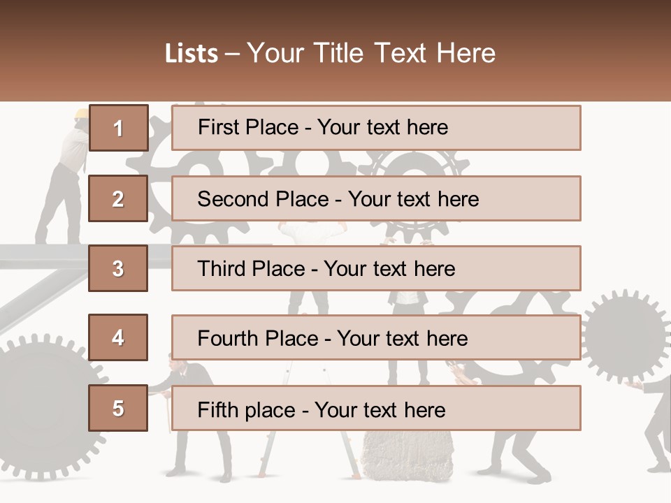 A Group Of People Are Working On Gears PowerPoint Template