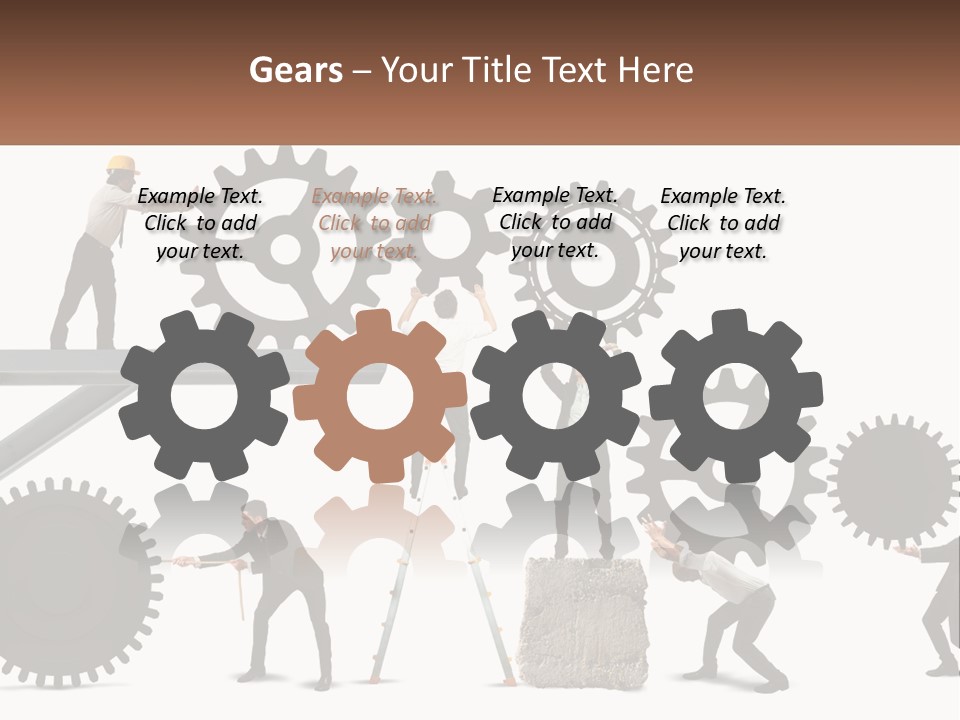 A Group Of People Are Working On Gears PowerPoint Template