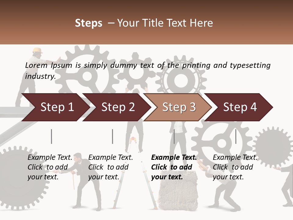 A Group Of People Are Working On Gears PowerPoint Template