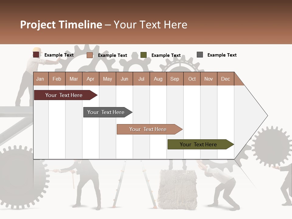 A Group Of People Are Working On Gears PowerPoint Template