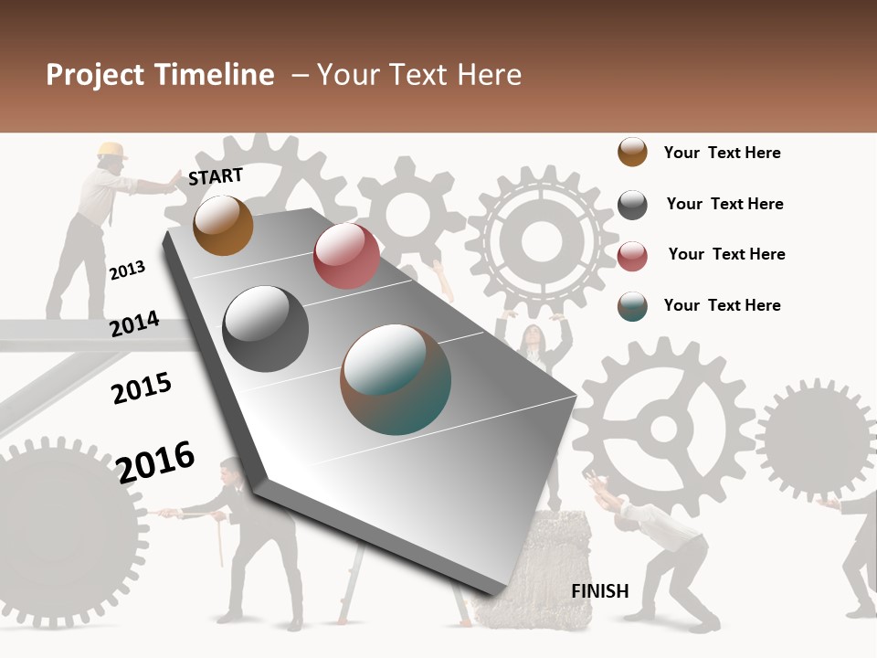 A Group Of People Are Working On Gears PowerPoint Template