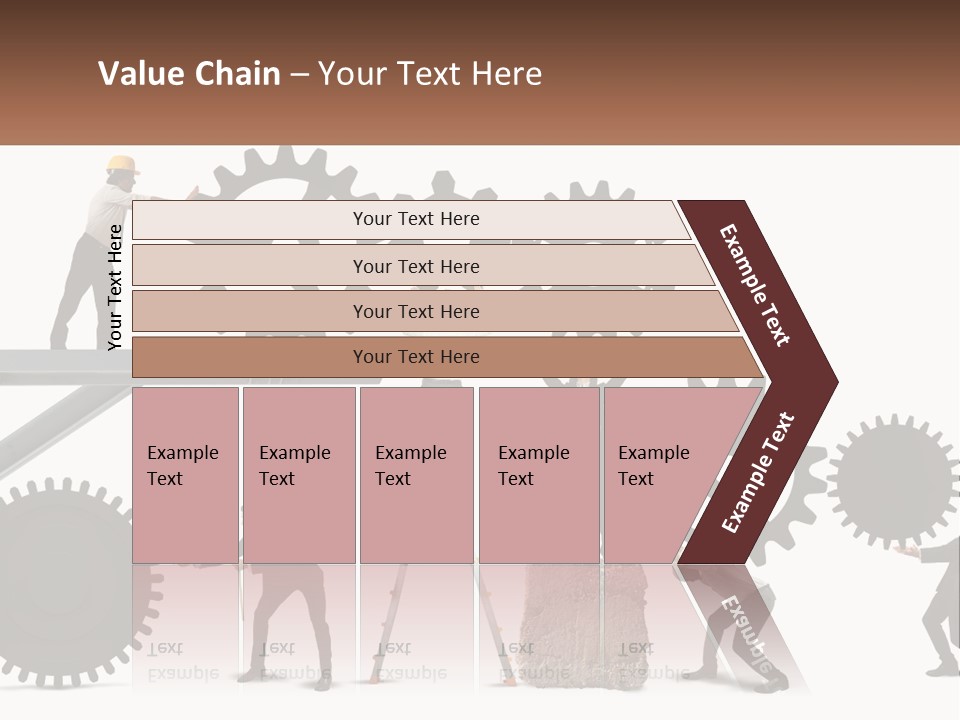 A Group Of People Are Working On Gears PowerPoint Template