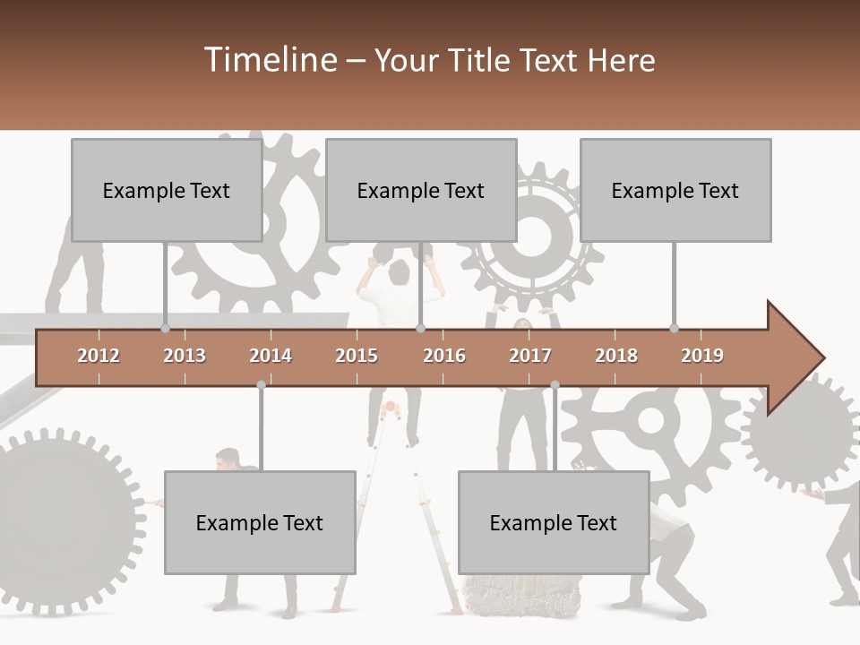 A Group Of People Are Working On Gears PowerPoint Template