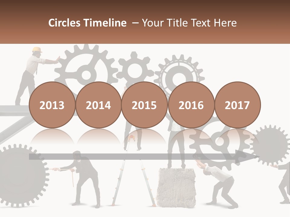 A Group Of People Are Working On Gears PowerPoint Template