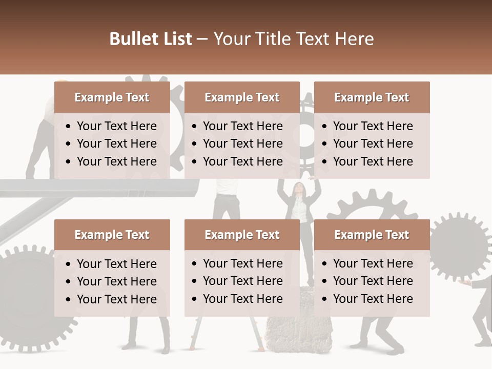 A Group Of People Are Working On Gears PowerPoint Template