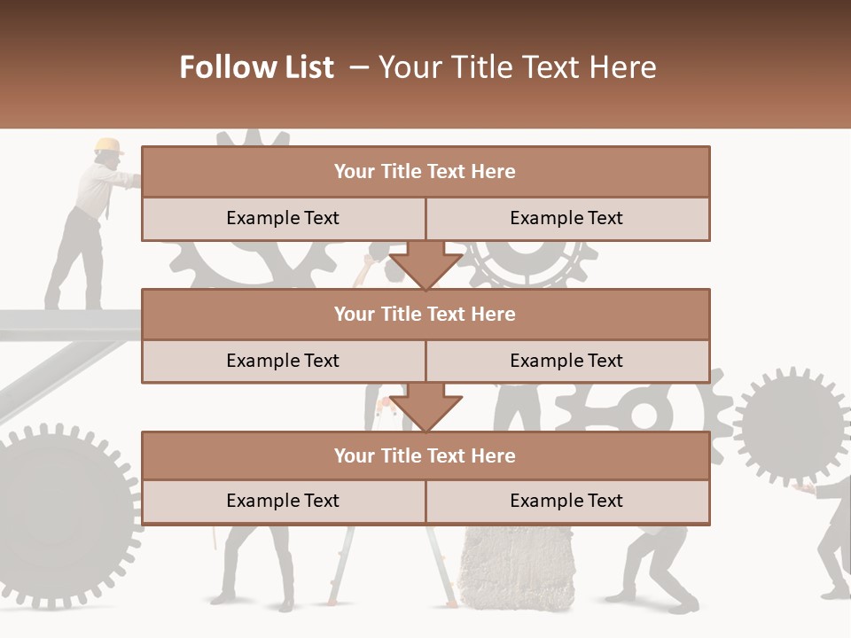 A Group Of People Are Working On Gears PowerPoint Template
