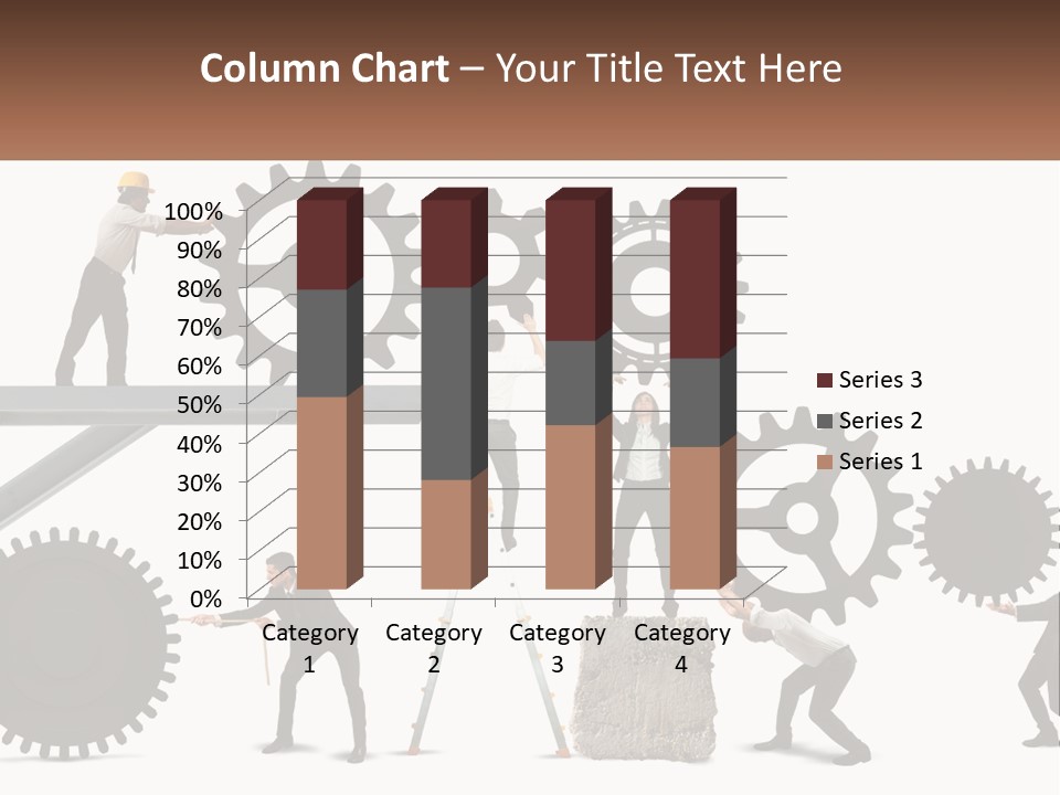 A Group Of People Are Working On Gears PowerPoint Template
