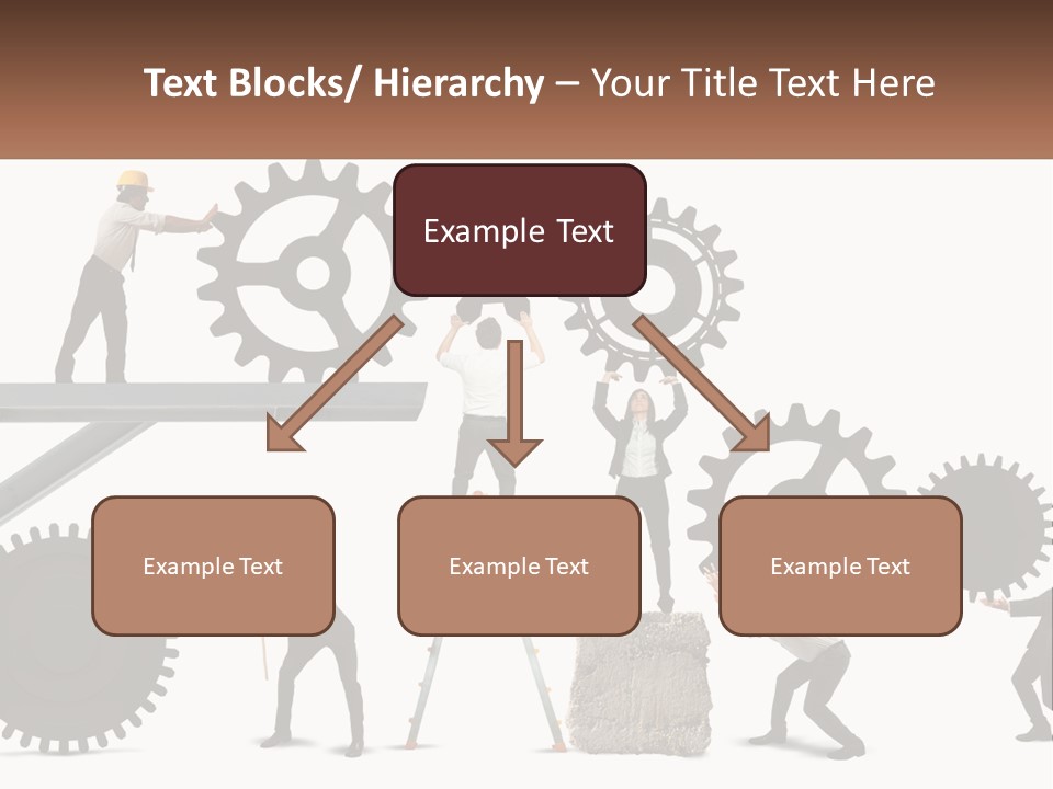 A Group Of People Are Working On Gears PowerPoint Template