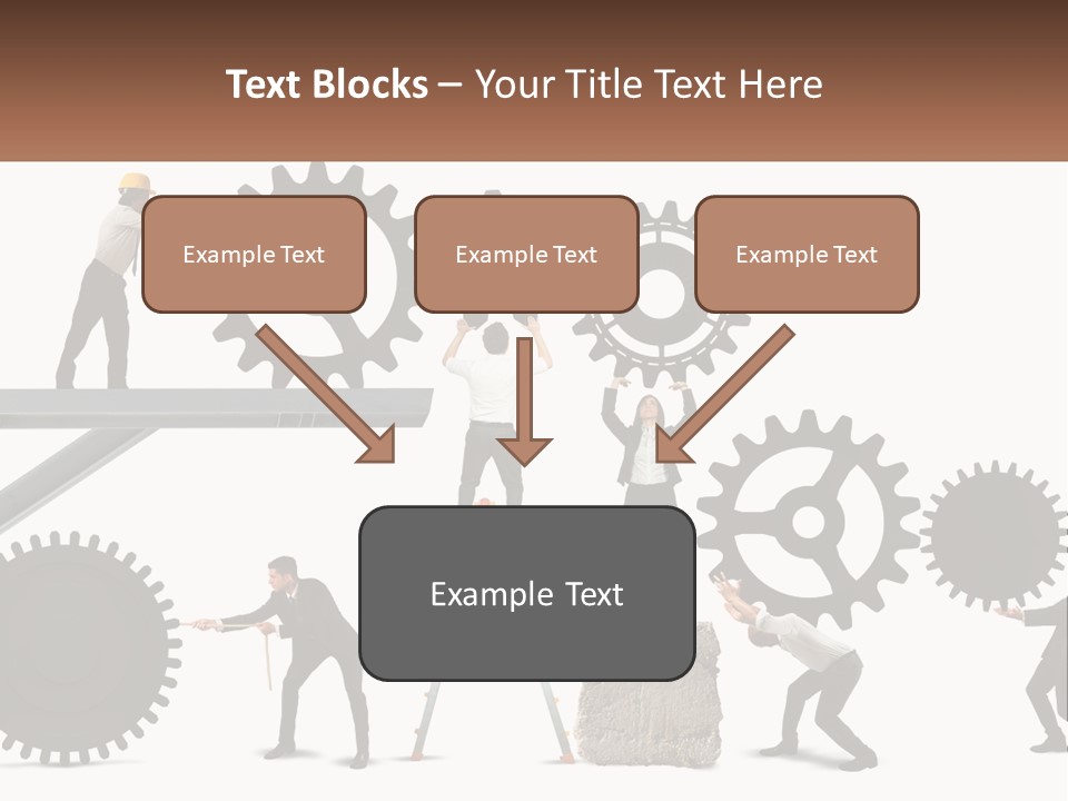 A Group Of People Are Working On Gears PowerPoint Template