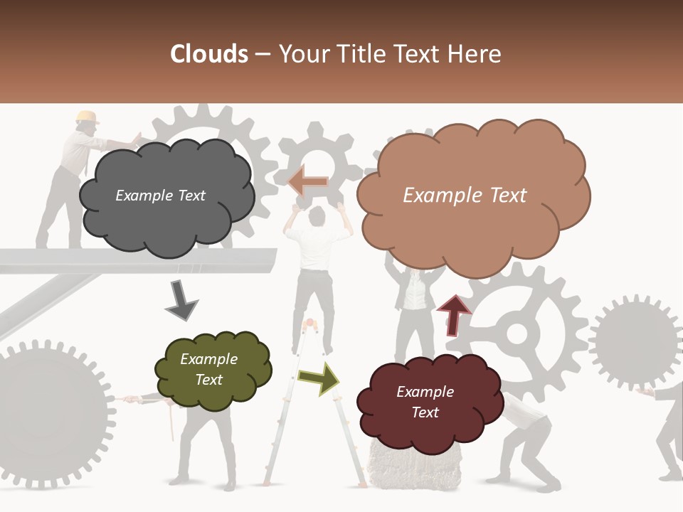 A Group Of People Are Working On Gears PowerPoint Template