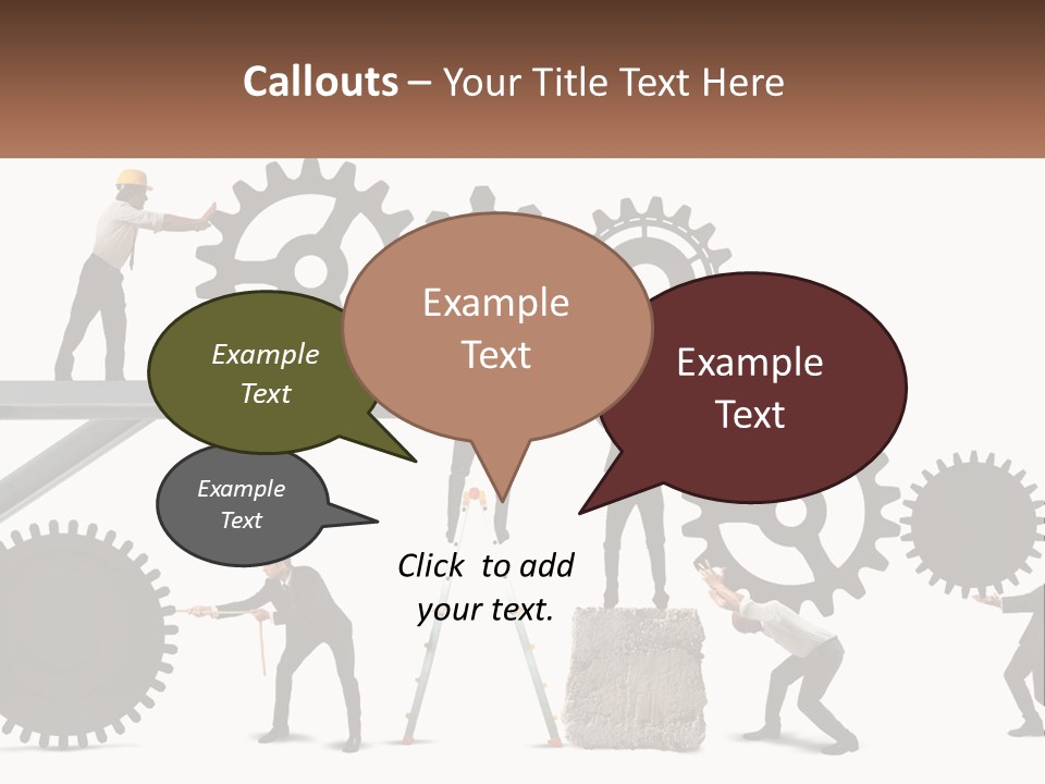 A Group Of People Are Working On Gears PowerPoint Template