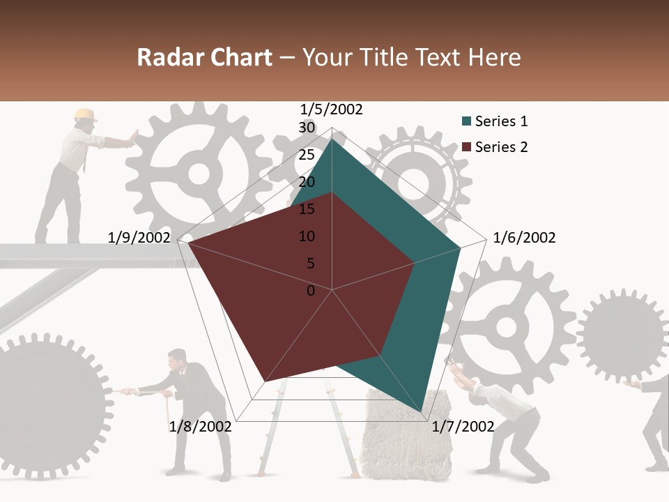 A Group Of People Are Working On Gears PowerPoint Template