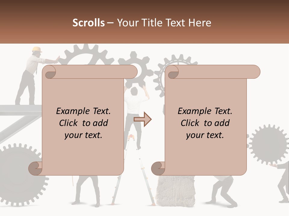 A Group Of People Are Working On Gears PowerPoint Template