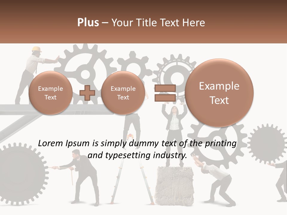A Group Of People Are Working On Gears PowerPoint Template