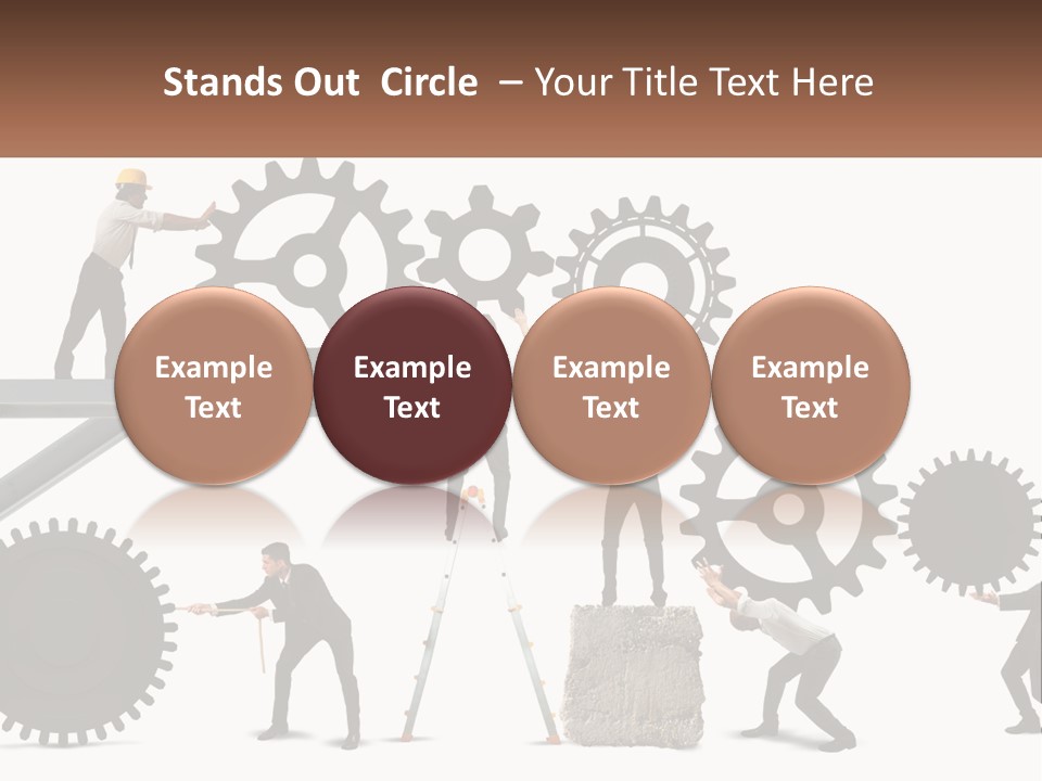 A Group Of People Are Working On Gears PowerPoint Template