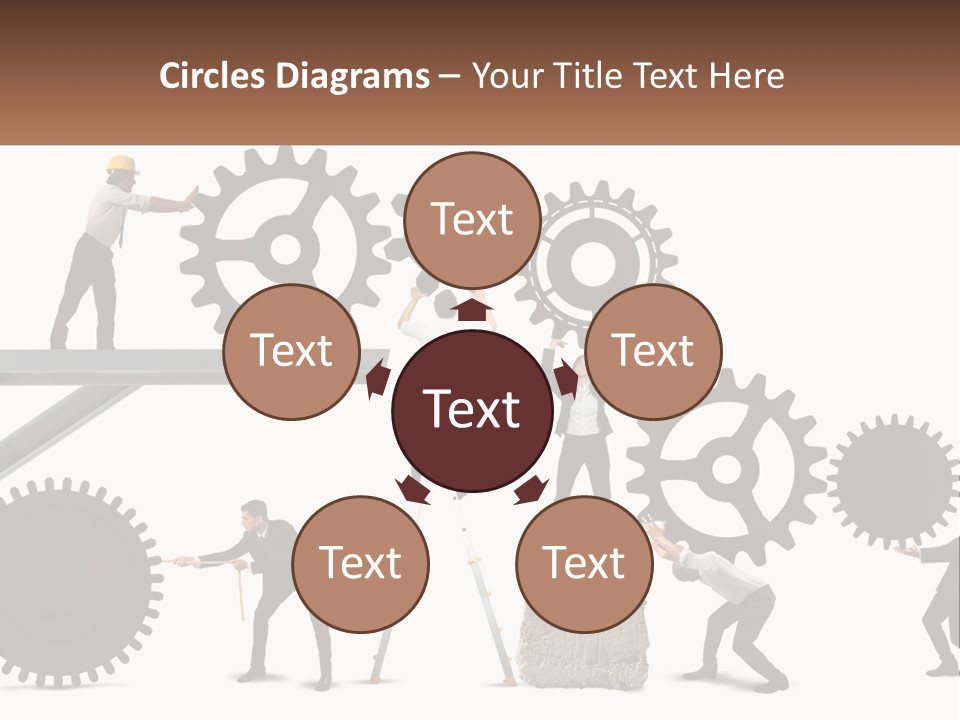 A Group Of People Are Working On Gears PowerPoint Template