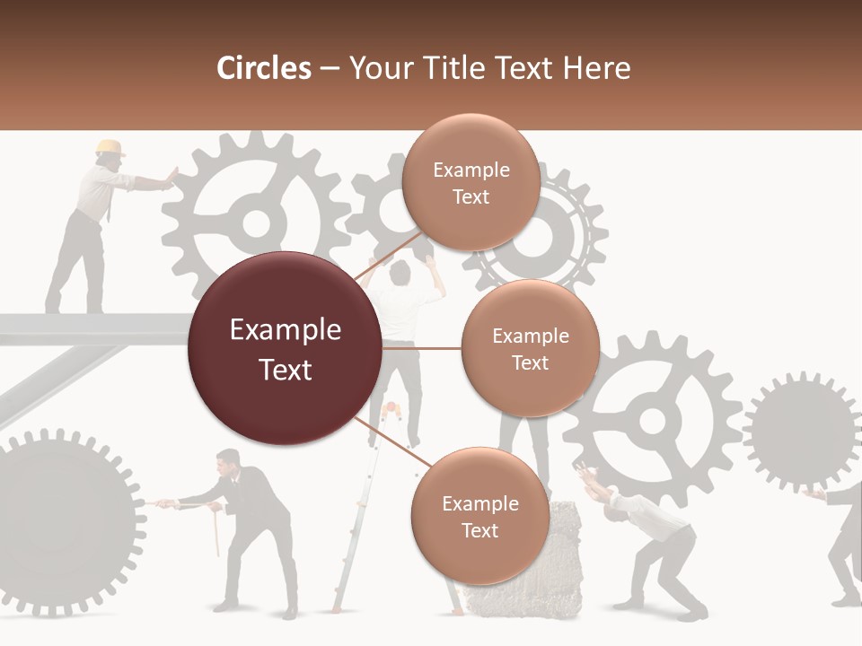 A Group Of People Are Working On Gears PowerPoint Template