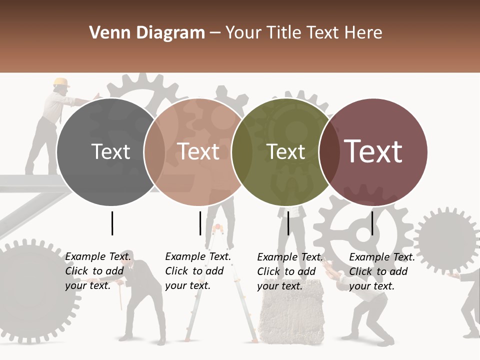 A Group Of People Are Working On Gears PowerPoint Template