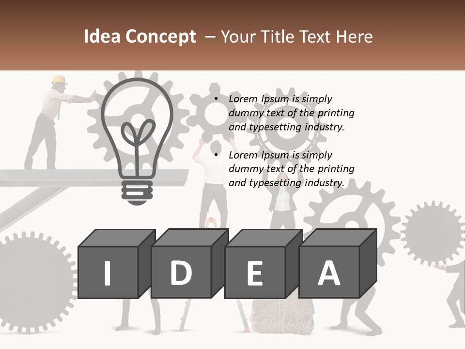 A Group Of People Are Working On Gears PowerPoint Template