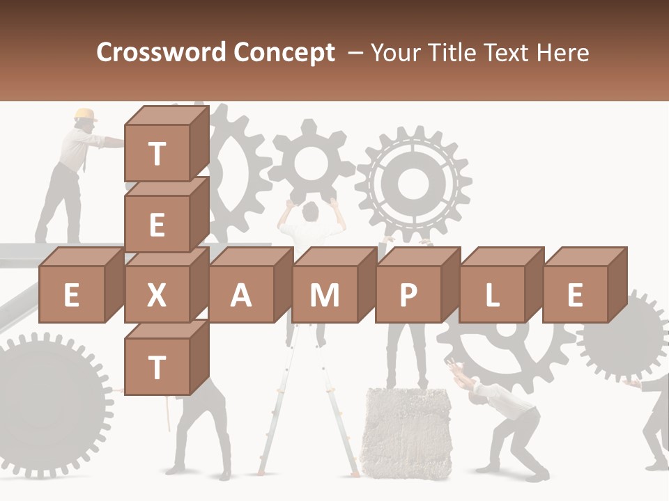A Group Of People Are Working On Gears PowerPoint Template