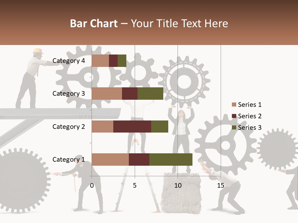 A Group Of People Are Working On Gears PowerPoint Template